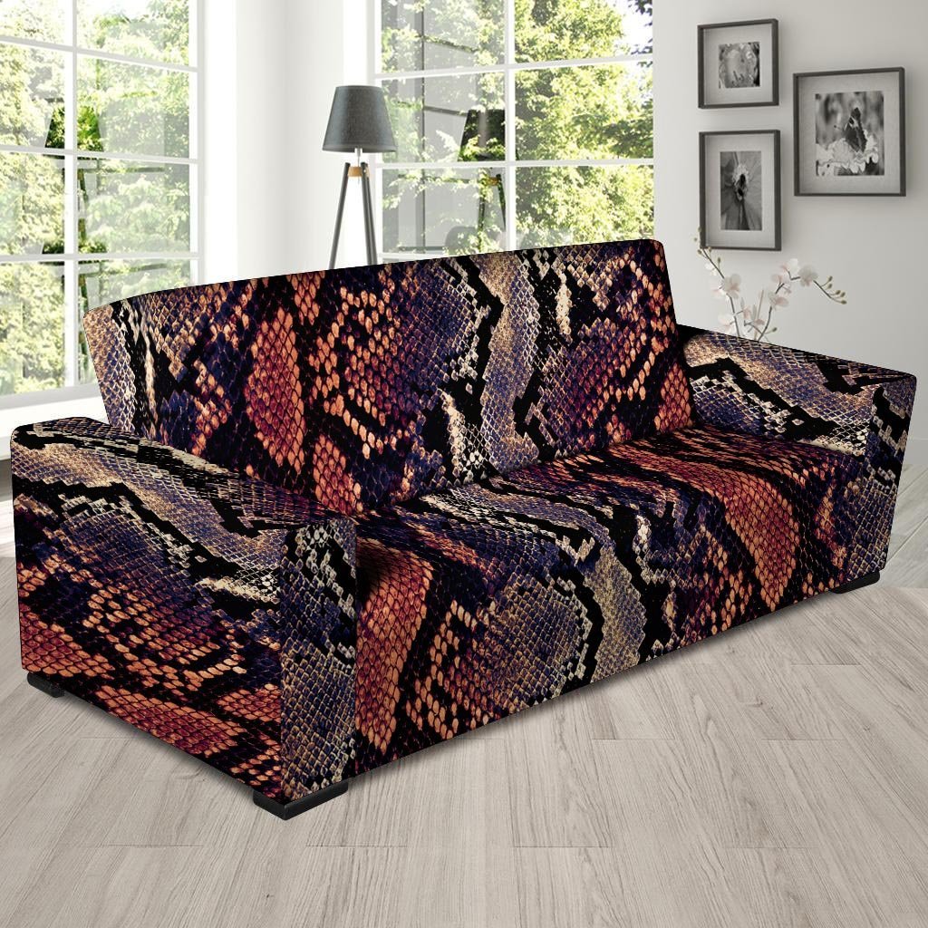 Python Snakeskin Print Sofa Cover-grizzshop