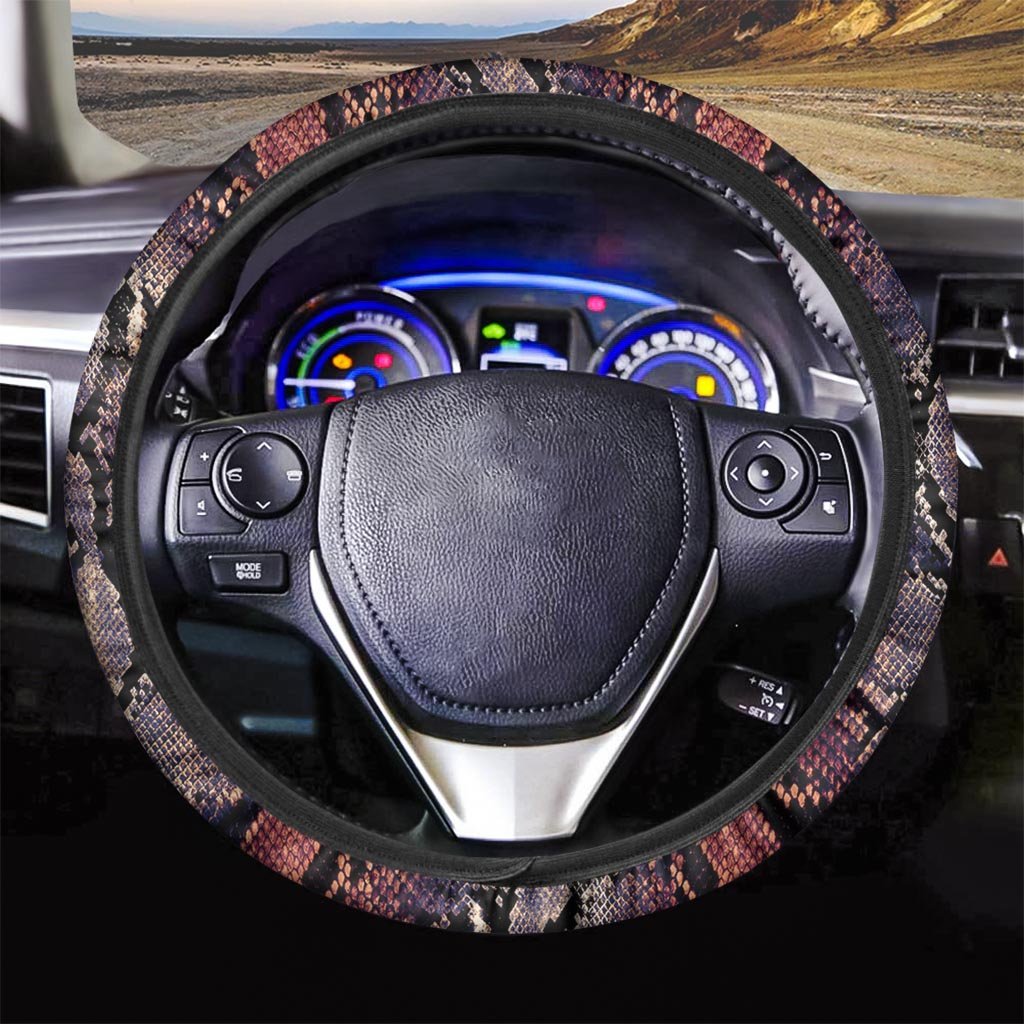 Python Snakeskin Print Steering Wheel Cover-grizzshop