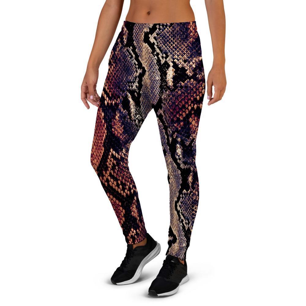 Python Snakeskin Print Women's Joggers-grizzshop