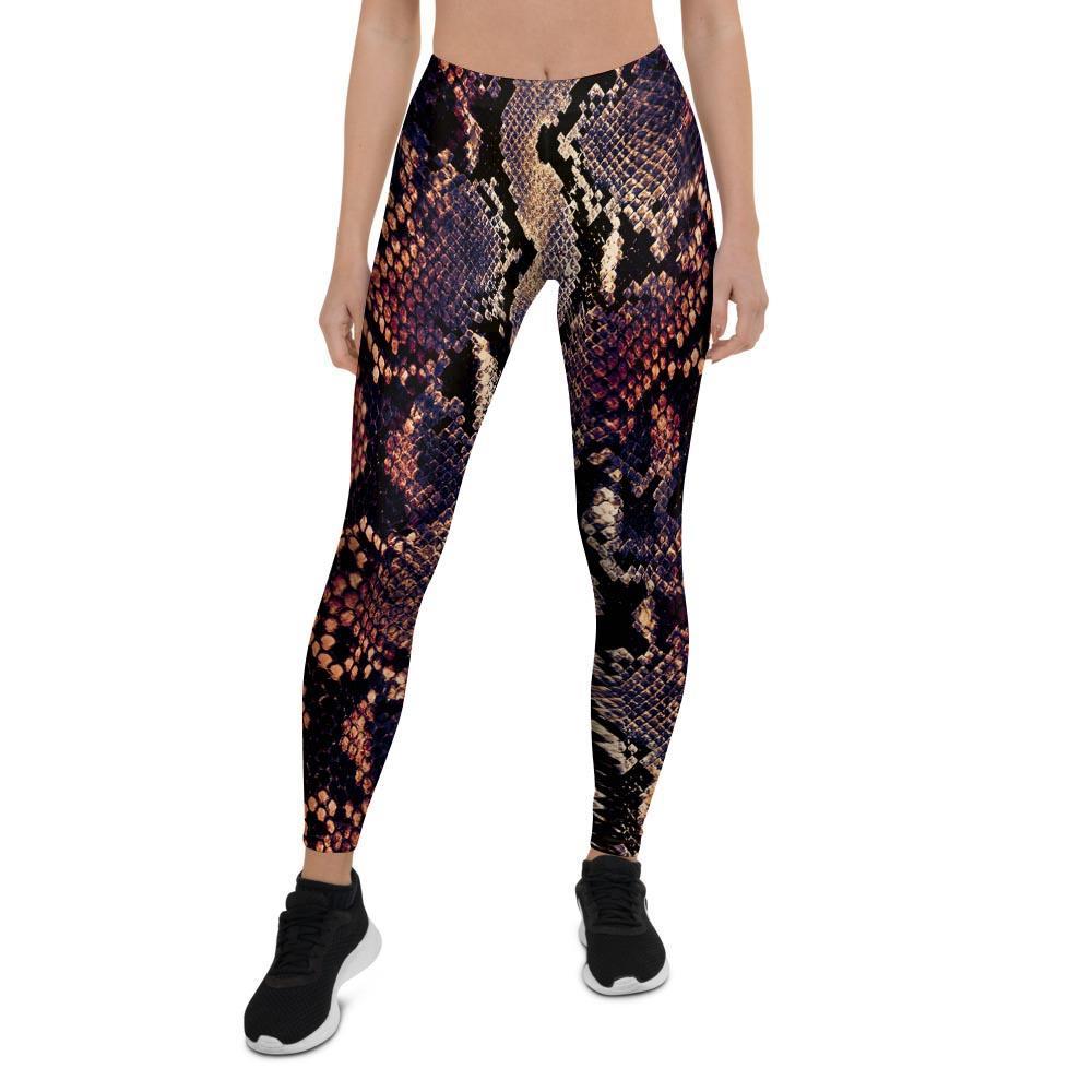 Python Snakeskin Print Women's Leggings-grizzshop