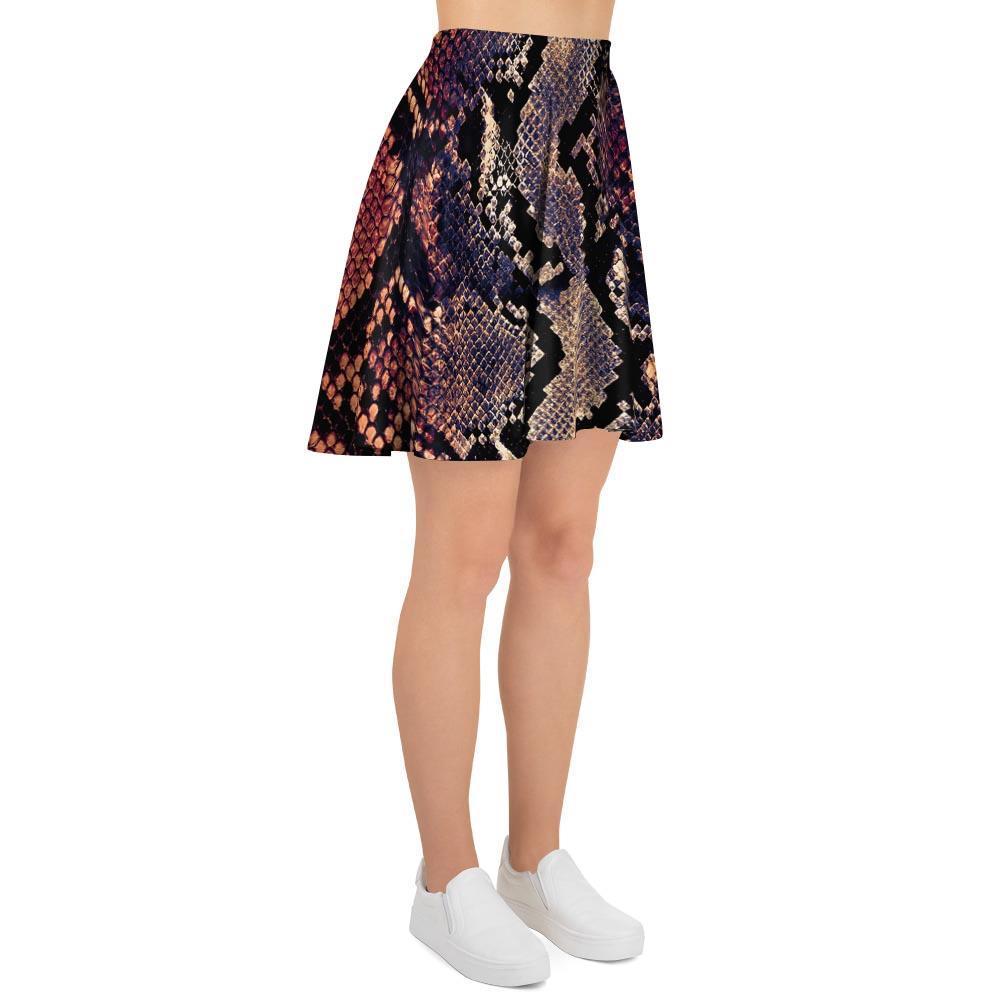 Python Snakeskin Print Women's Skirt-grizzshop
