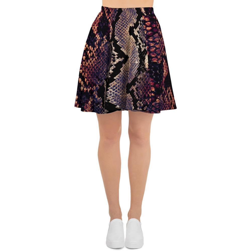Python Snakeskin Print Women's Skirt-grizzshop