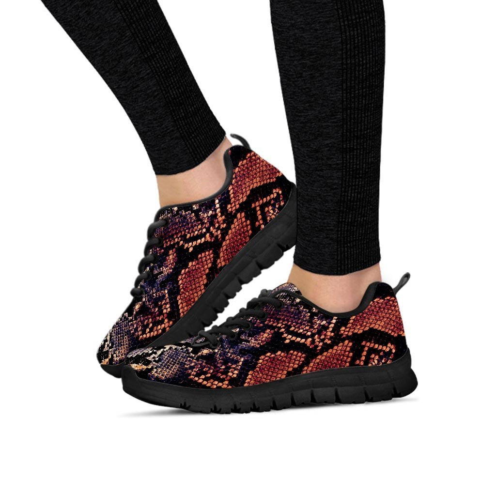 Python Snakeskin Print Women's Sneakers-grizzshop