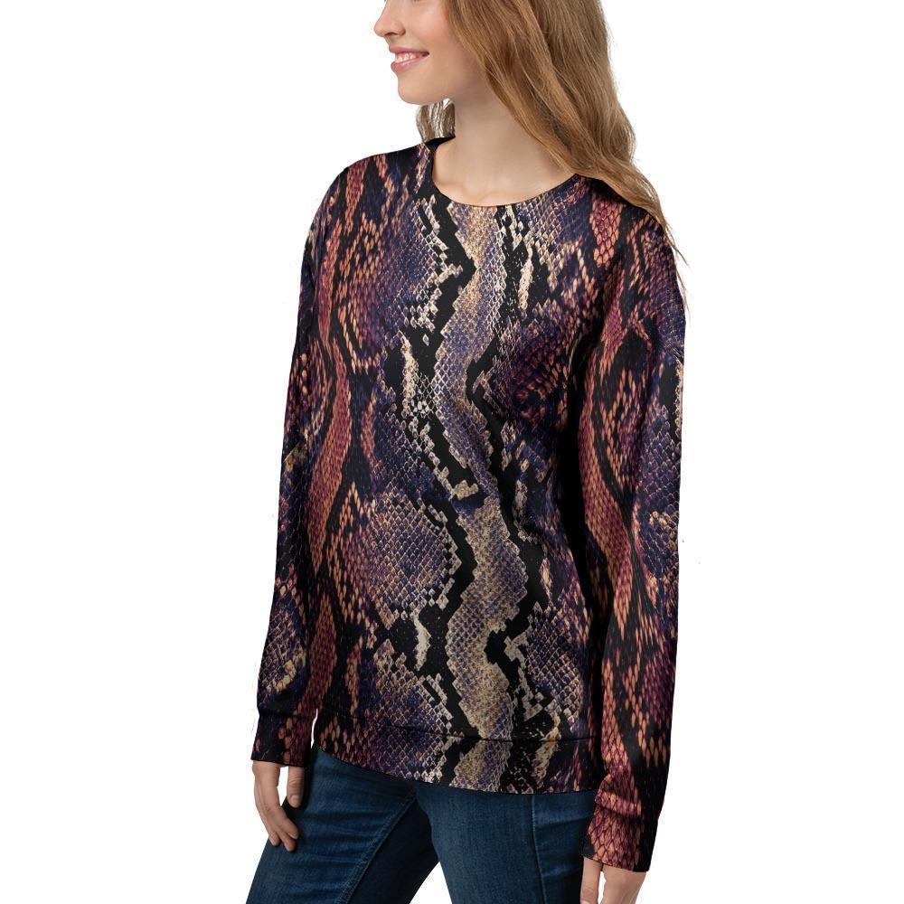 Python Snakeskin Print Women's Sweatshirt-grizzshop