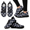 Queen Floral Swan Pattern Print Black Sneaker Shoes For Men Women-grizzshop