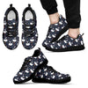 Queen Floral Swan Pattern Print Black Sneaker Shoes For Men Women-grizzshop