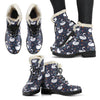 Queen Floral Swan Pattern Print Comfy Winter Boots-grizzshop