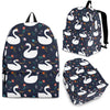 Queen Floral Swan Pattern Print Premium Backpack-grizzshop