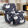 Queen Floral Swan Pattern Print Recliner Cover-grizzshop