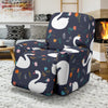 Queen Floral Swan Pattern Print Recliner Cover-grizzshop