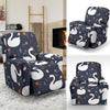 Queen Floral Swan Pattern Print Recliner Cover-grizzshop