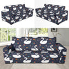 Queen Floral Swan Pattern Print Sofa Covers-grizzshop