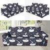 Queen Floral Swan Pattern Print Sofa Covers-grizzshop