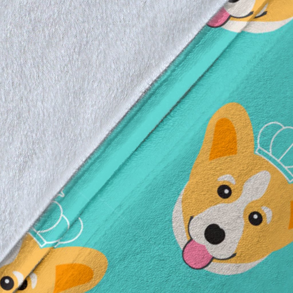 Queen King Corgi Pattern Print Blanket-grizzshop