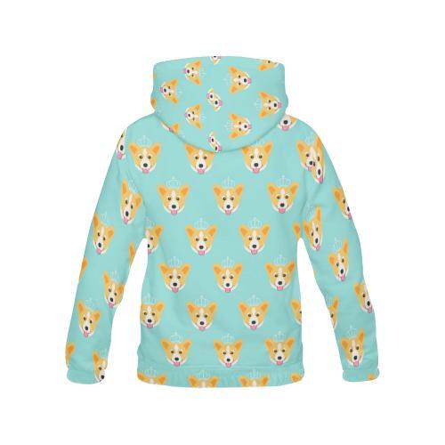 Queen King Corgi Pattern Print Women Pullover Hoodie-grizzshop