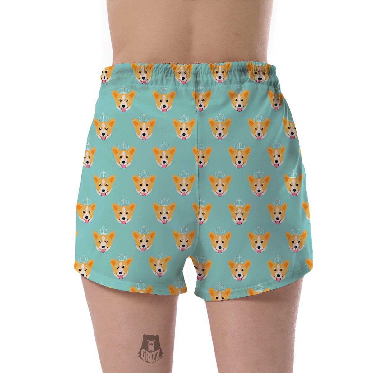 Queen King Corgi Pattern Print Women's Shorts-grizzshop