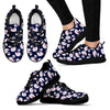 Queen Swan Pattern Print Black Sneaker Shoes For Men Women-grizzshop