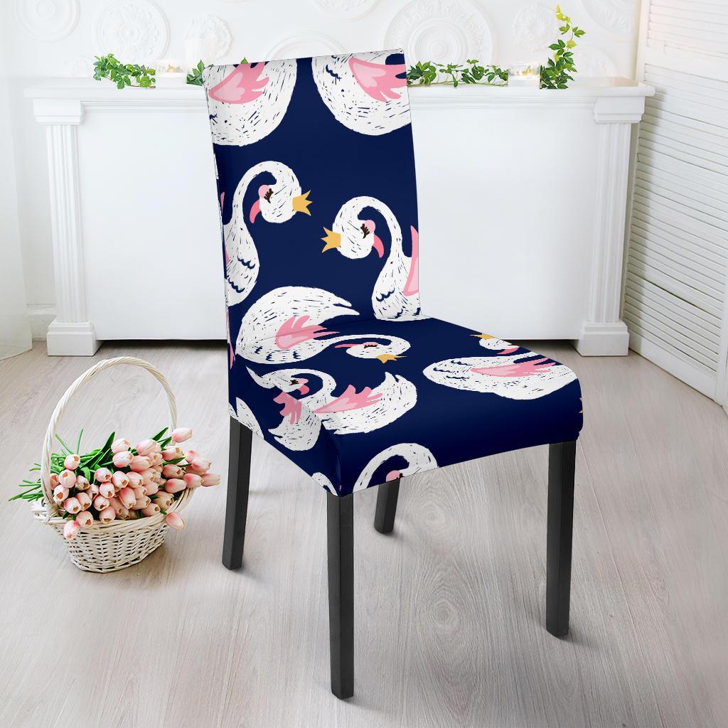 Queen Swan Pattern Print Chair Cover-grizzshop