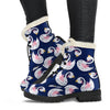 Queen Swan Pattern Print Comfy Winter Boots-grizzshop
