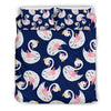 Queen Swan Pattern Print Duvet Cover Bedding Set-grizzshop