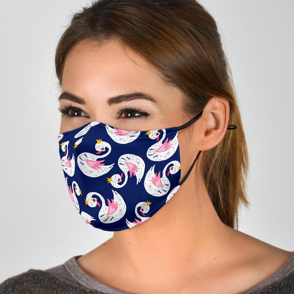 Queen Swan Pattern Print Face Mask-grizzshop