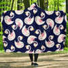 Queen Swan Pattern Print Hooded Blanket-grizzshop