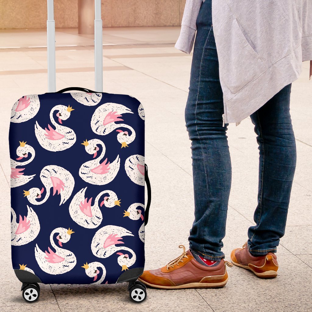 Queen Swan Pattern Print Luggage Cover Protector-grizzshop