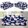 Queen Swan Pattern Print Sofa Covers-grizzshop