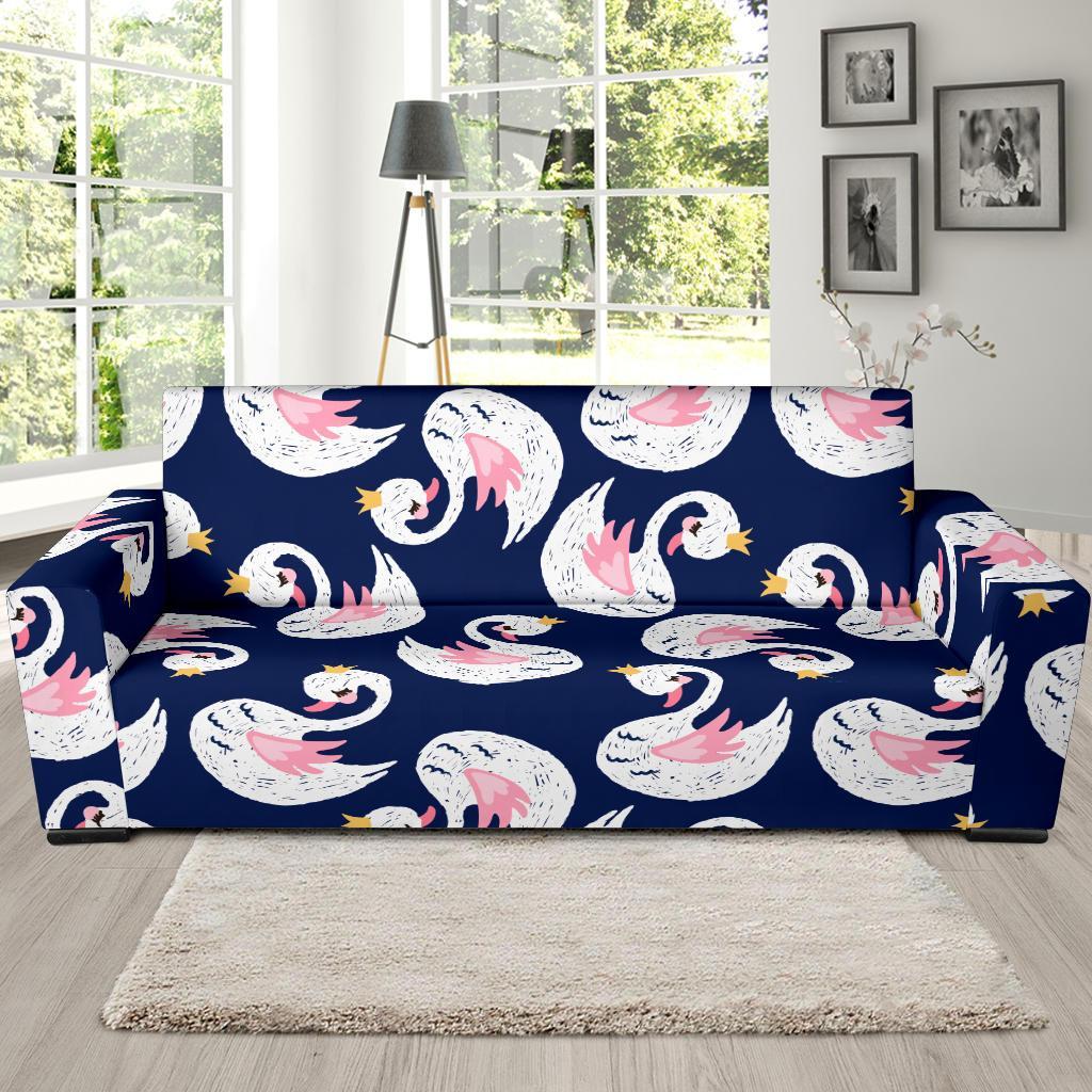 Queen Swan Pattern Print Sofa Covers-grizzshop