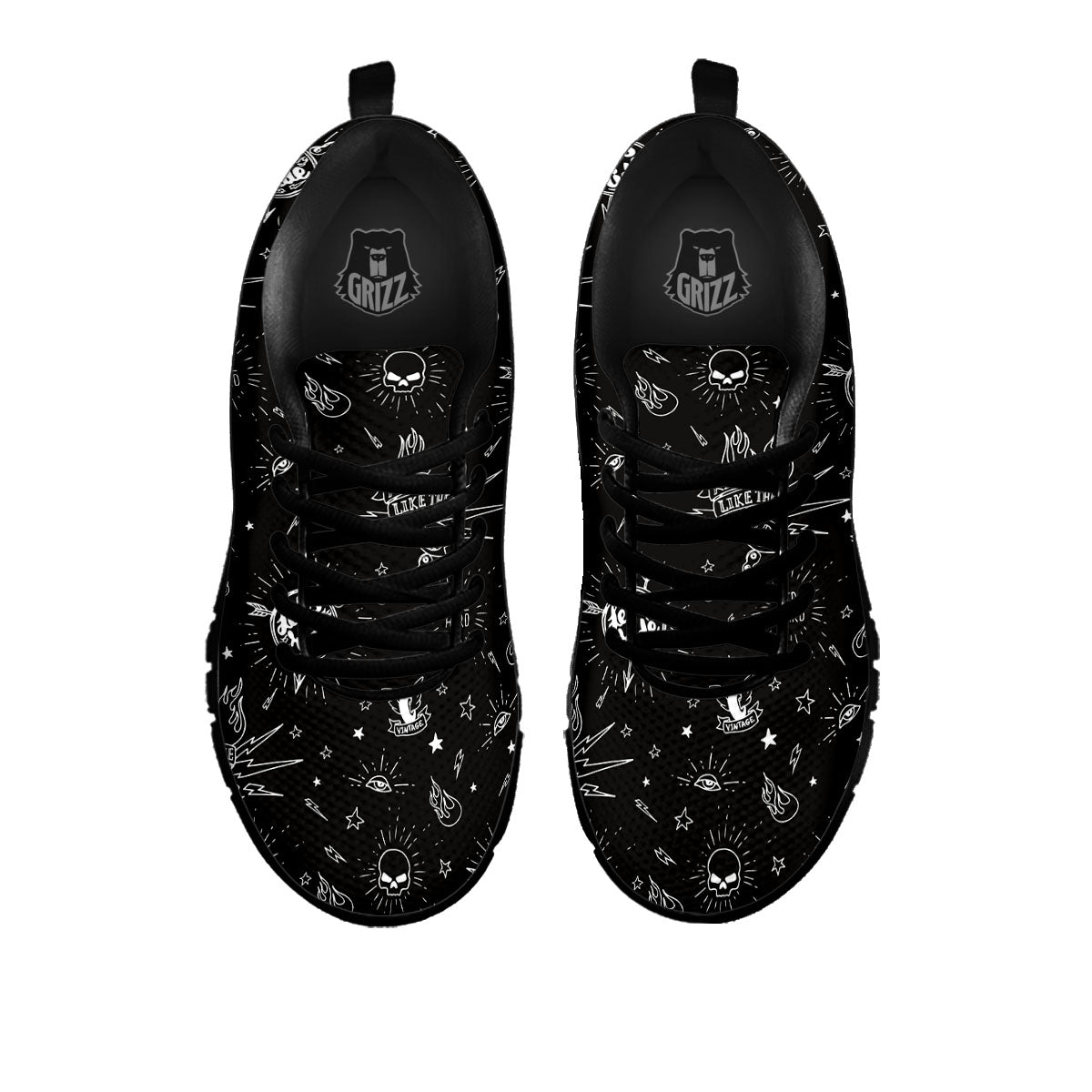 Quote Motorcycle Print Pattern Black Sneaker-grizzshop