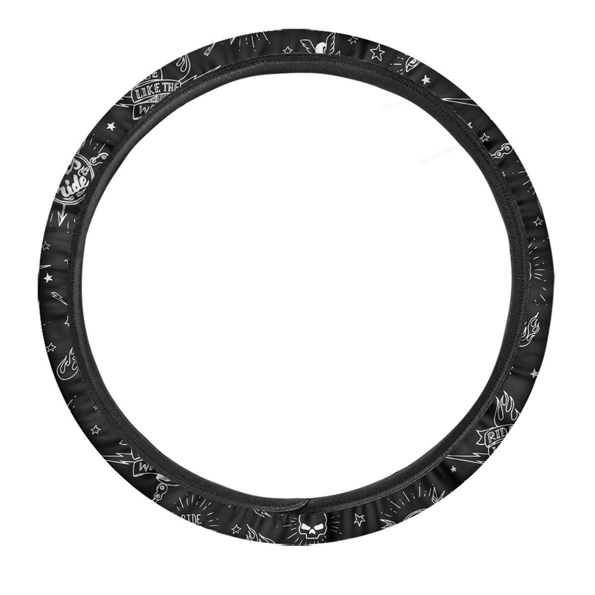 Quote Motorcycle Print Pattern Car Steering Wheel Cover-grizzshop