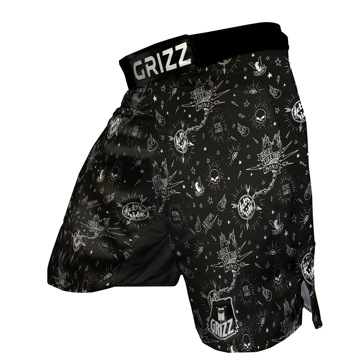 Quote Motorcycle Print Pattern MMA Shorts-grizzshop