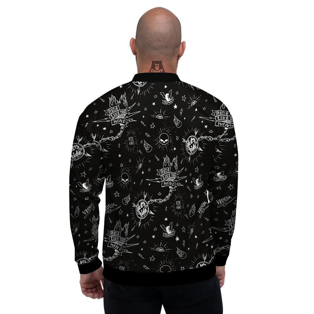 Quote Motorcycle Print Pattern Men's Bomber Jacket-grizzshop