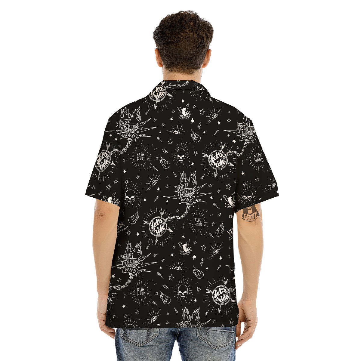 Quote Motorcycle Print Pattern Men's Hawaiian Shirt-grizzshop