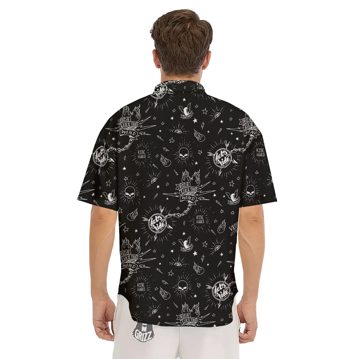 Quote Motorcycle Print Pattern Men's Short Sleeve Shirts-grizzshop