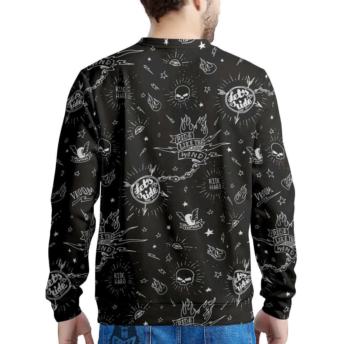 Quote Motorcycle Print Pattern Men's Sweatshirt-grizzshop