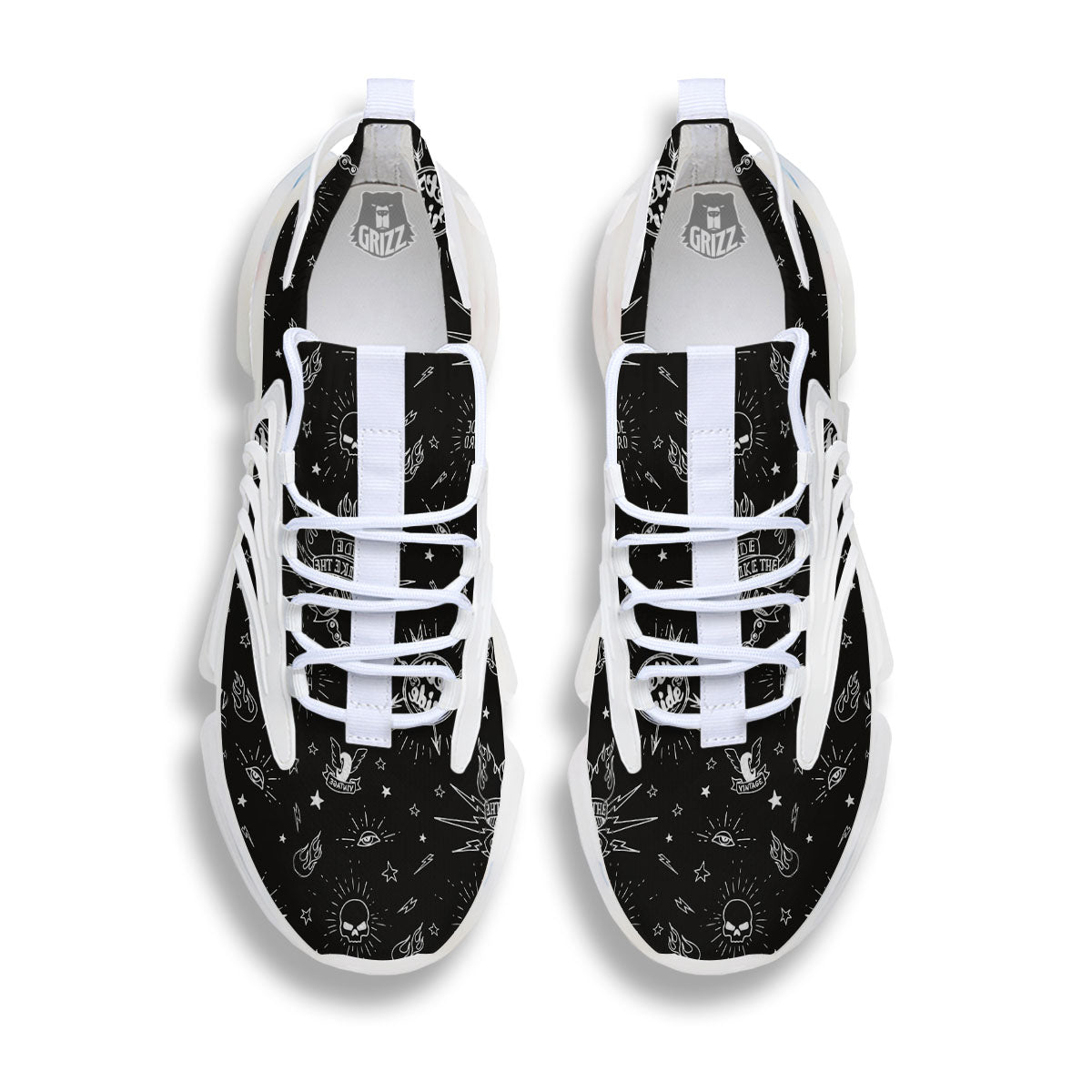 Quote Motorcycle Print Pattern White Gym Shoes-grizzshop