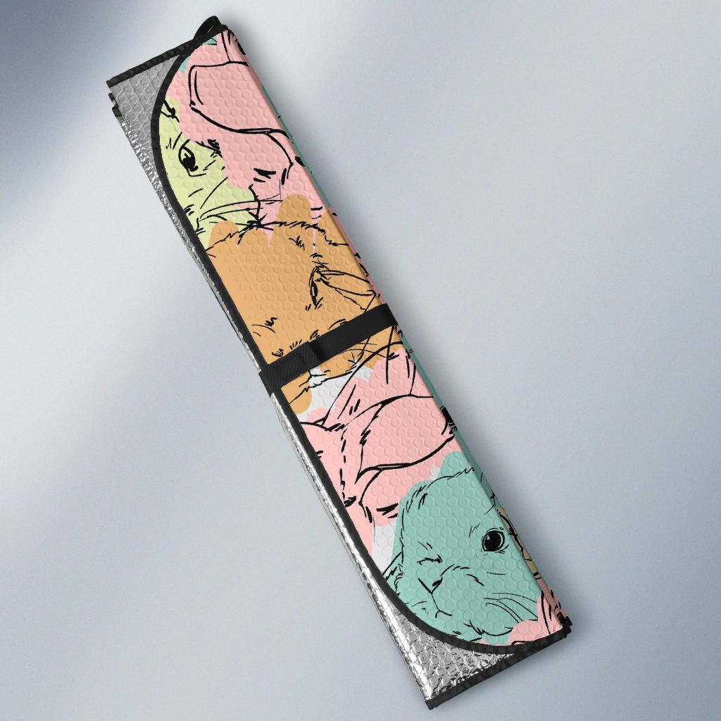 Rabbit Bunny Pattern Print Car Sun Shade-grizzshop