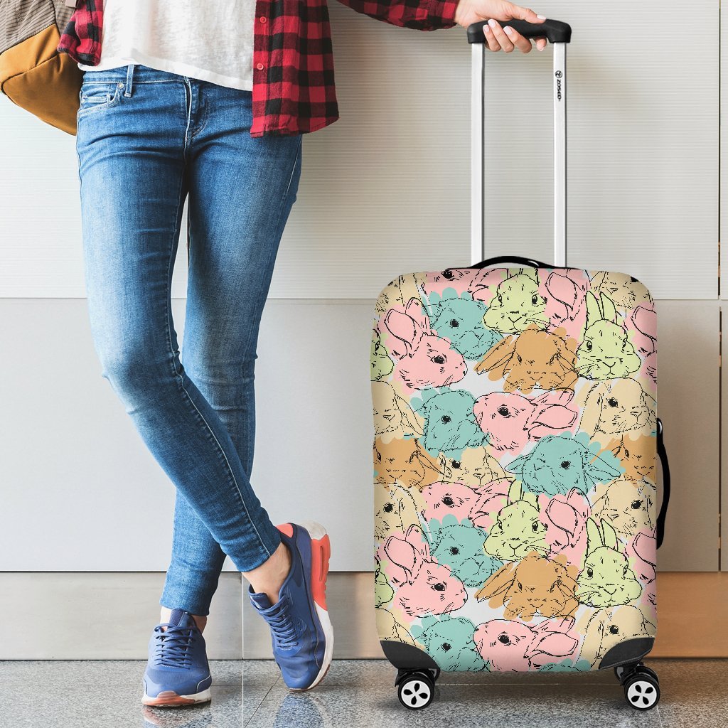 Rabbit Bunny Pattern Print Luggage Cover Protector-grizzshop