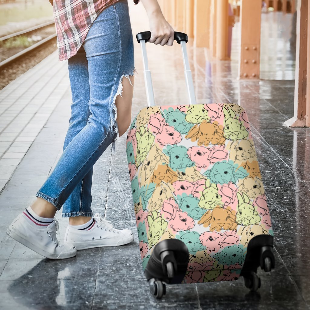 Rabbit Bunny Pattern Print Luggage Cover Protector-grizzshop