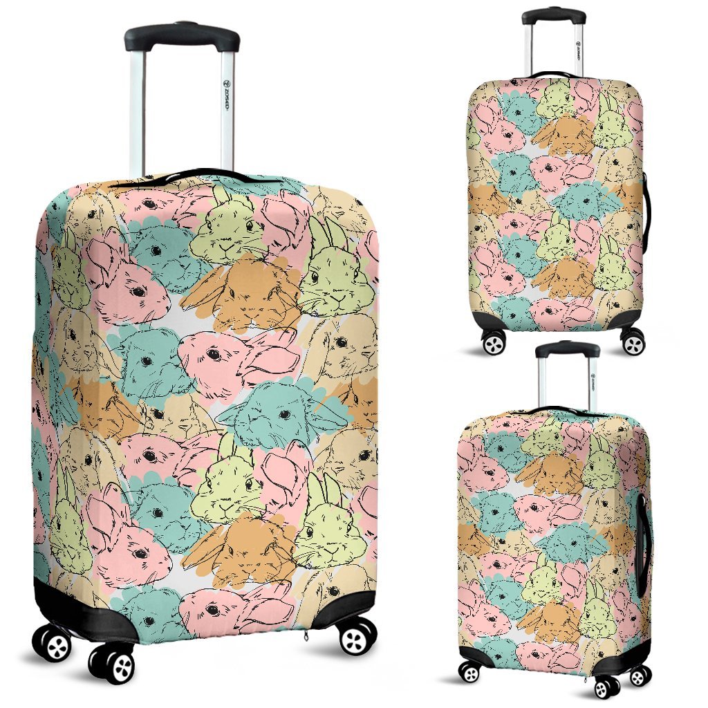 Rabbit Bunny Pattern Print Luggage Cover Protector-grizzshop