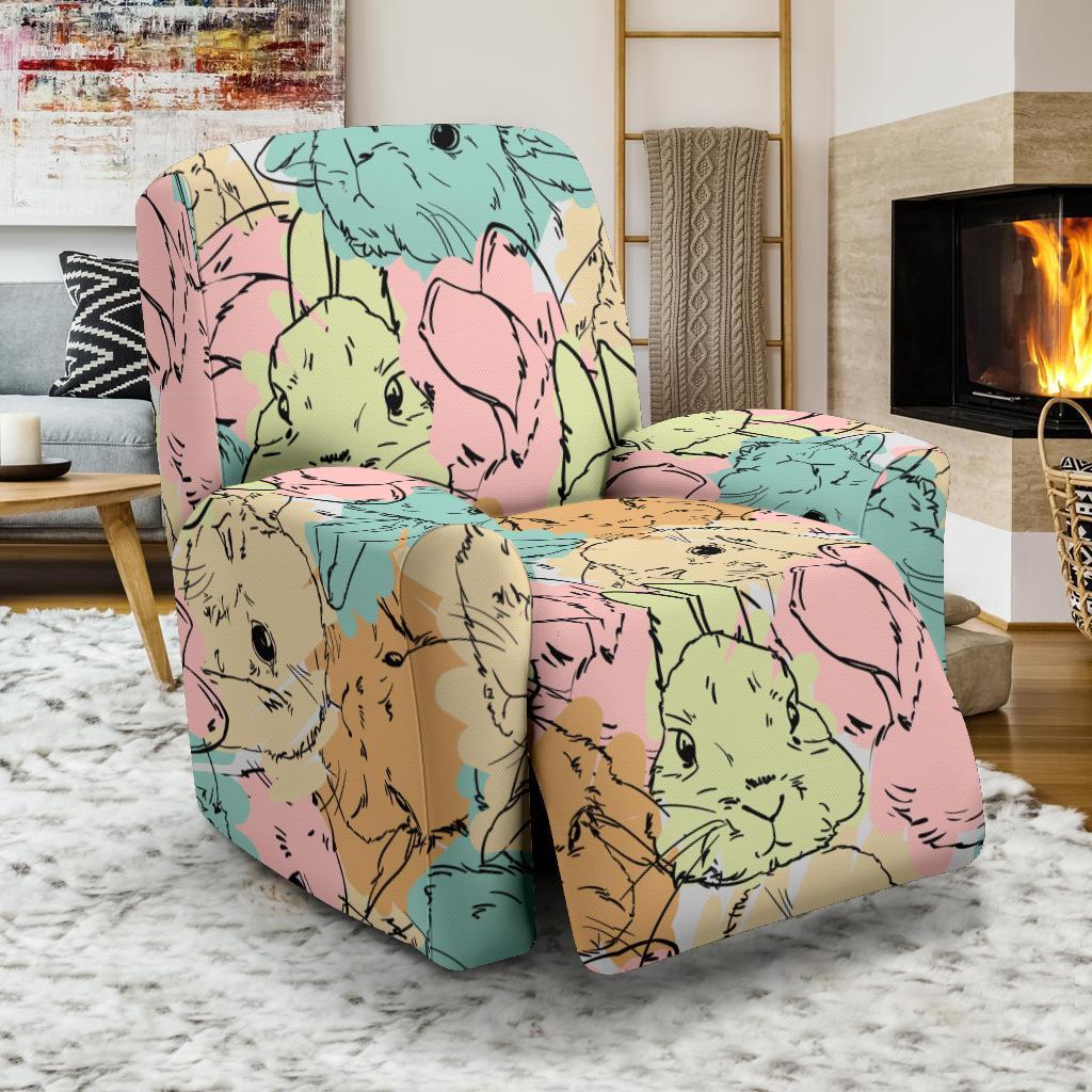 Rabbit Bunny Pattern Print Recliner Cover-grizzshop