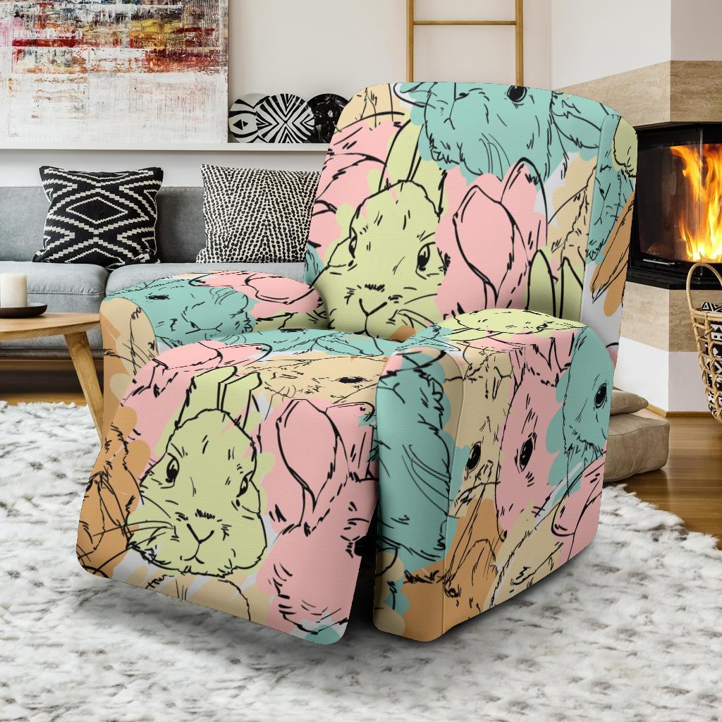 Rabbit Bunny Pattern Print Recliner Cover-grizzshop