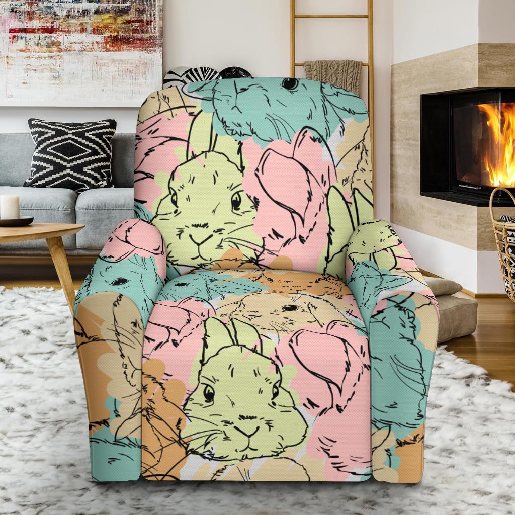 Rabbit Bunny Pattern Print Recliner Cover-grizzshop