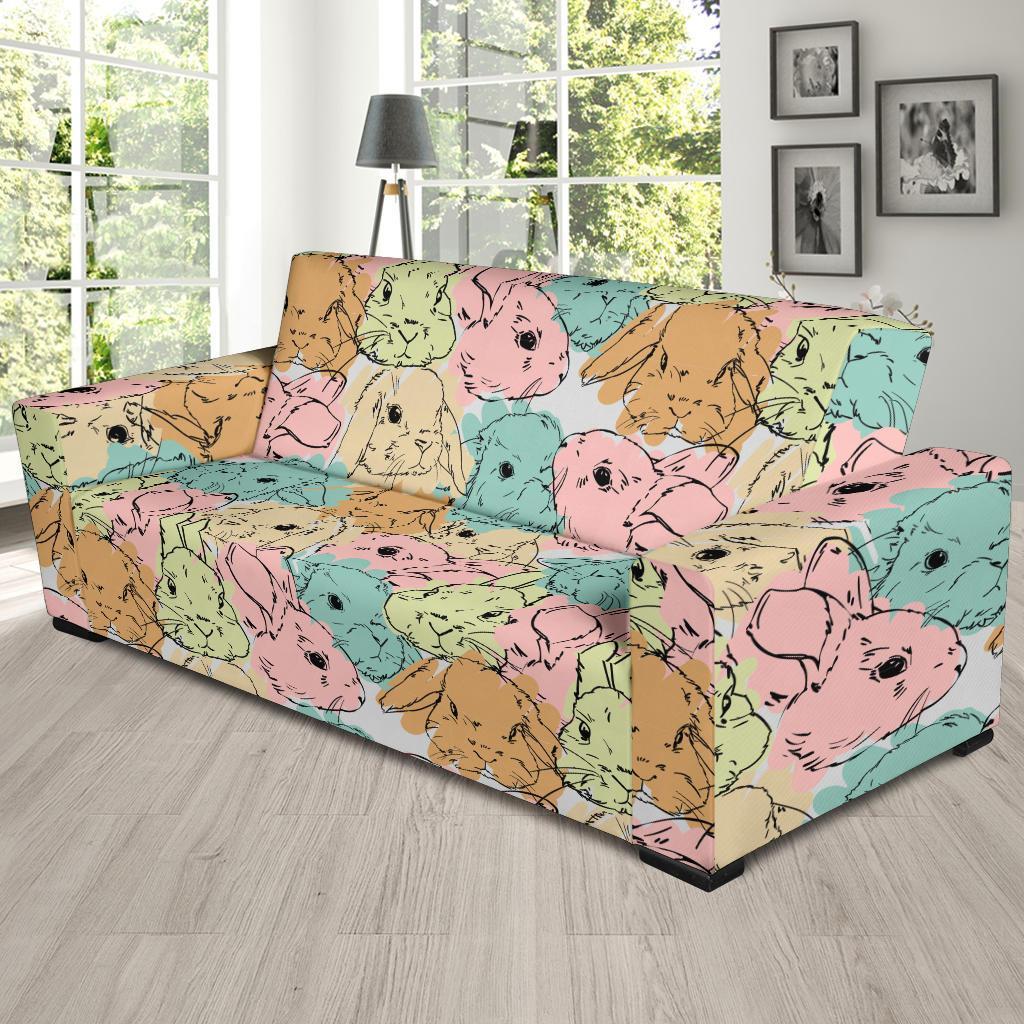 Rabbit Bunny Pattern Print Sofa Covers-grizzshop