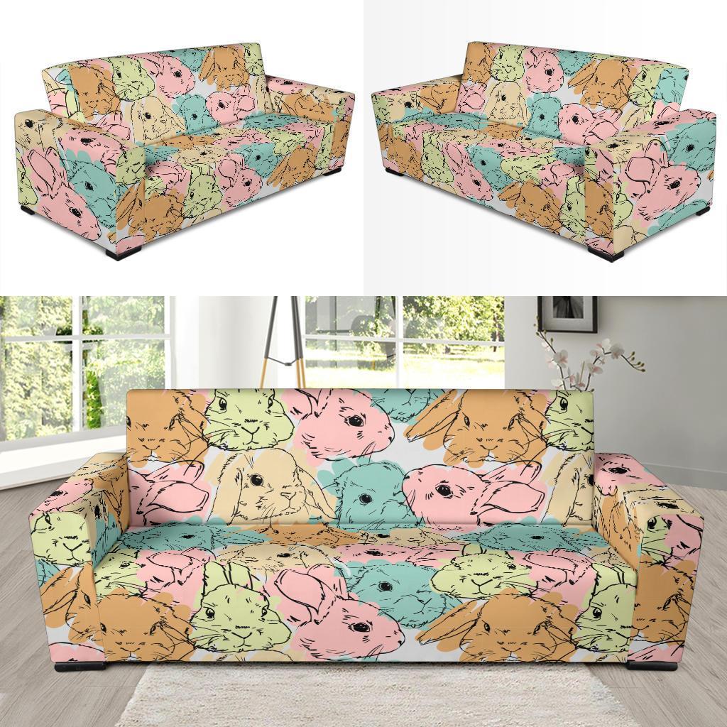 Rabbit Bunny Pattern Print Sofa Covers-grizzshop