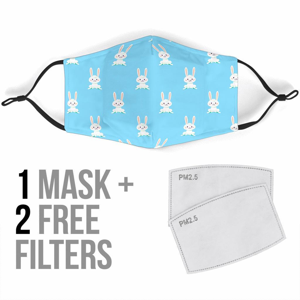 Rabbit Bunny Print Pattern Face Mask-grizzshop