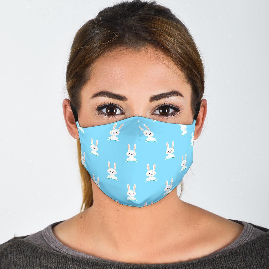 Rabbit Bunny Print Pattern Face Mask-grizzshop