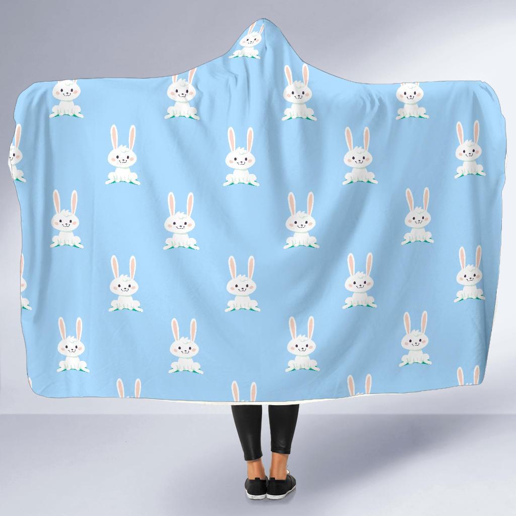 Rabbit Bunny Print Pattern Hooded Blanket-grizzshop