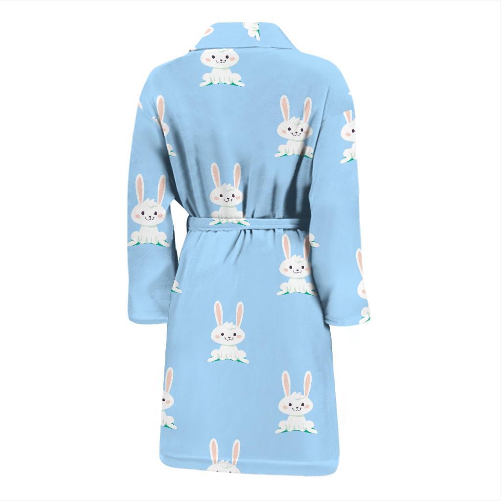 Rabbit Bunny Print Pattern Men Long Robe-grizzshop